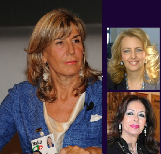 Donatella Visconti, presidente di Sui Generis; di lato, le vicepresidenti Daniela Becchini e Anna Maria Ciuffa