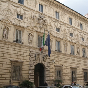 Roma. L’ingresso del Palazzo Spada, sede del  Consiglio di Stato