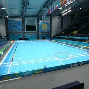 Una piscina Myrtha Pools realizzata per i Giochi Olimpici di Londra 2012