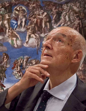 Il prof. Antonio Paolucci, dal 2007 direttore dei Musei Vaticani, nella Cappella Sistina. 